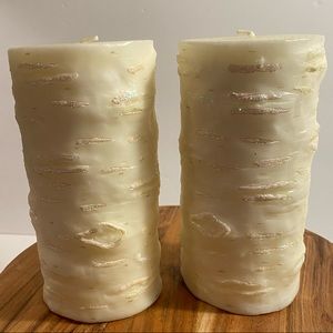 2 White Bark Look Pillars Never used.❤️OFFERS ACCEPTED❤️